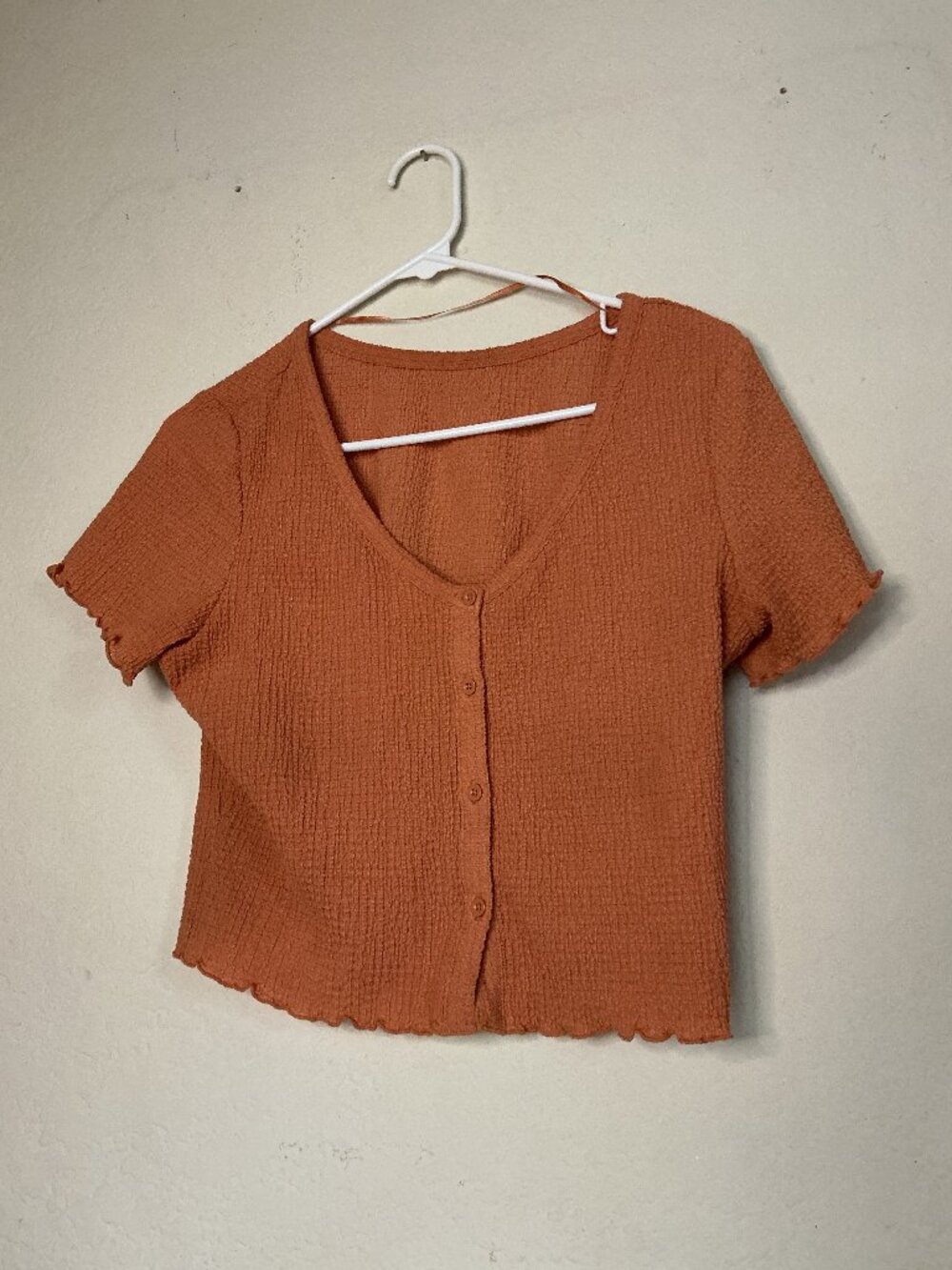 GU Textured Klopped Cardigan short-sleeved - Size Medium Japanese Size